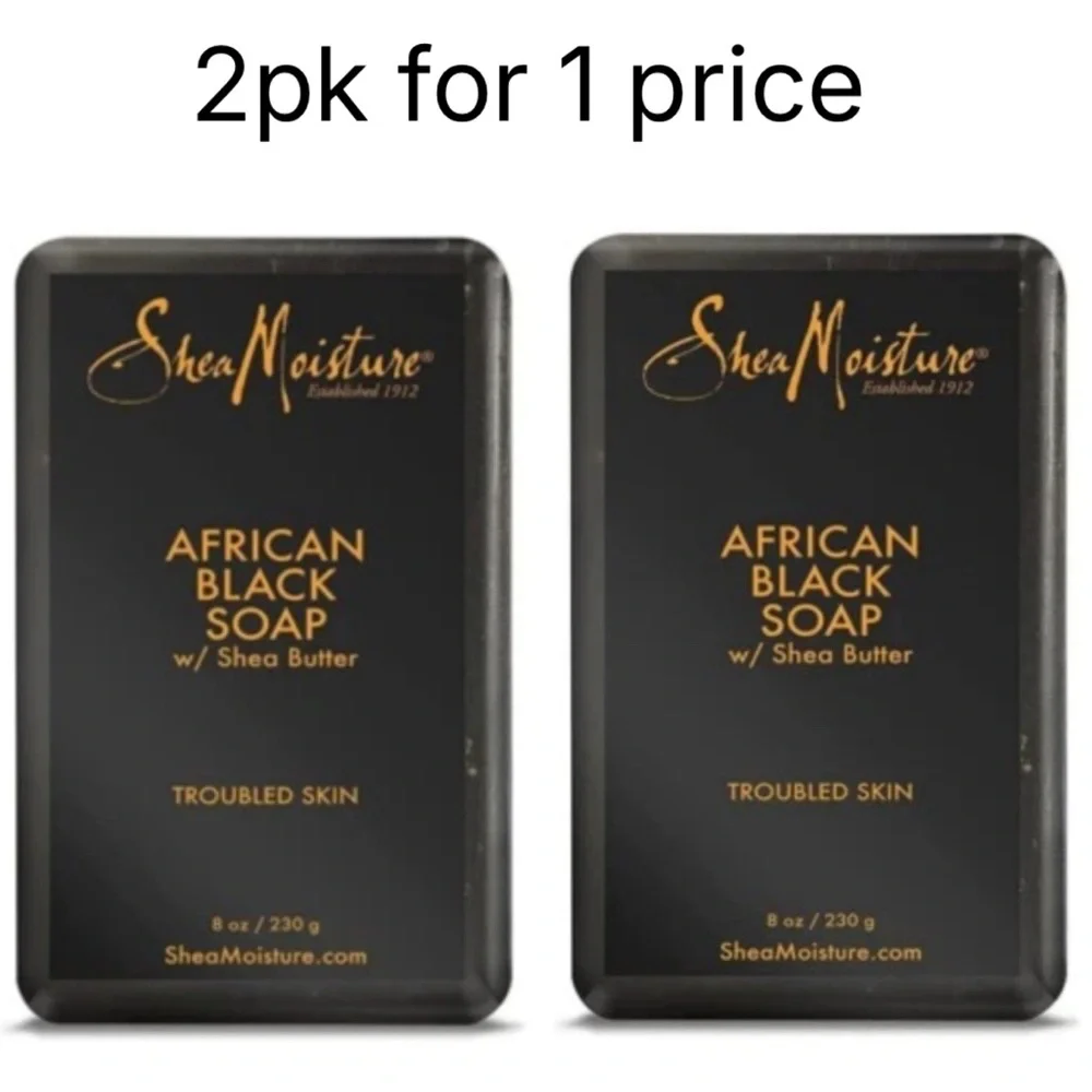Shea Moisture African Black Soap Bar Acne Prone & Troubled Skin 2 pk
